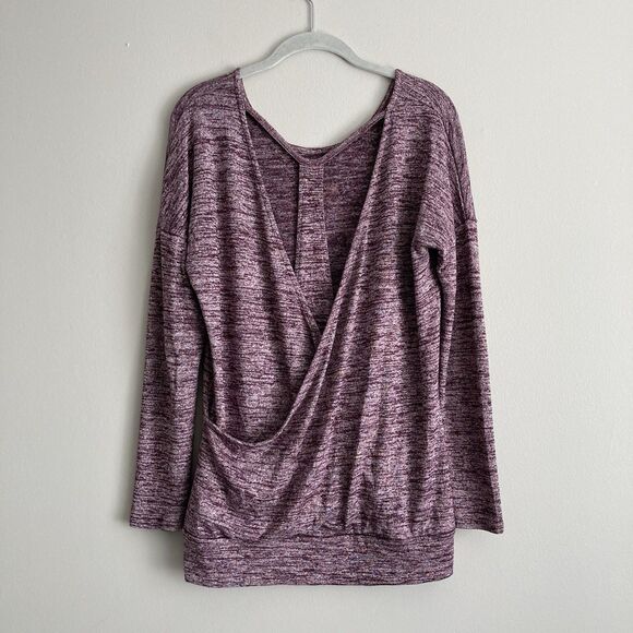 Athleta Women Plum Layered Open Back Long Sleeve Yoga Shirt Top Size Small - Picture 6 of 9